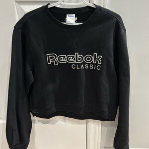 Reebok Black Crew Neck Sweater Athletic Casual